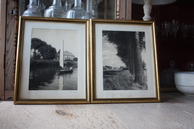Twee retro foto's zwart-wit jaren 50